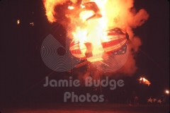 © Jamie Budge, All Rights Reserved.
BLIMP FRAGMENTS SCATTER IN SKY AS DAVID ALLEN PULLS HIS OWN FLAMING DEBRIS WITH HIM. 
NO RIGHTS Implied by posession of this CD.  Contact:
jamiebudge@windskate.com    (310) 453-4808