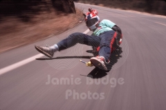 © Jamie Budge, All Rights Reserved.
KEN KINNEE OF "MAX RACING", AN EARLY PIONEER OF DRY LAND LUGE BOARDING.
NO RIGHTS Implied by posession of this CD.  Contact:
jamiebudge@windskate.com    (310) 453-4808