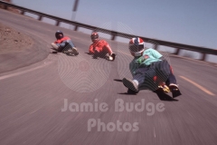 © Jamie Budge, All Rights Reserved.
KEN KINNEE LEADS BOB AND GREG PEREYRA ON LUGE BOARDS DOWN MULHULAND HIGHWAY IN MALIBU, CA.
NO RIGHTS Implied by posession of this CD.  Contact:
jamiebudge@windskate.com    (310) 453-4808