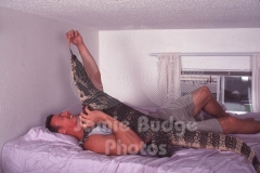 © Jamie Budge, all rights reserved.
KOMODO IN BED WITH OWNER CYLDE BREWER
NO RIGHTS Implied by Possession of this CD.   Contact:
jamiebudge@windskate.com   (310) 453-4808