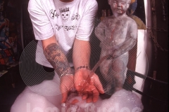 © Jamie Budge, all rights reserved.
STATUE PISSES in HANDS at BAD TASTE STORE
NO RIGHTS Implied by Possession of this CD.   Contact:
jamiebudge@windskate.com   (310) 453-4808